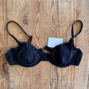 NWT Andie swim, The Bermuda Top, black, large